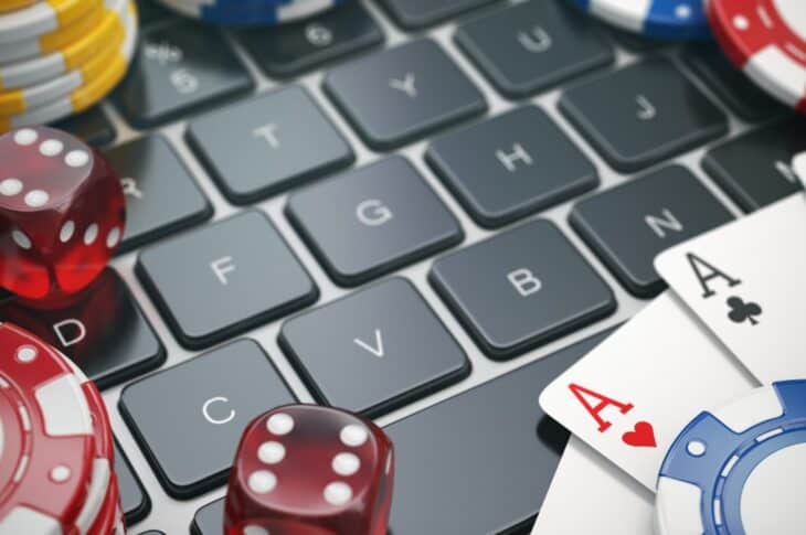 a close up of a computer keyboard