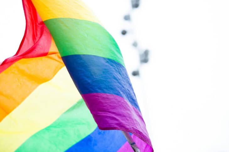 Rainbow flag closeup