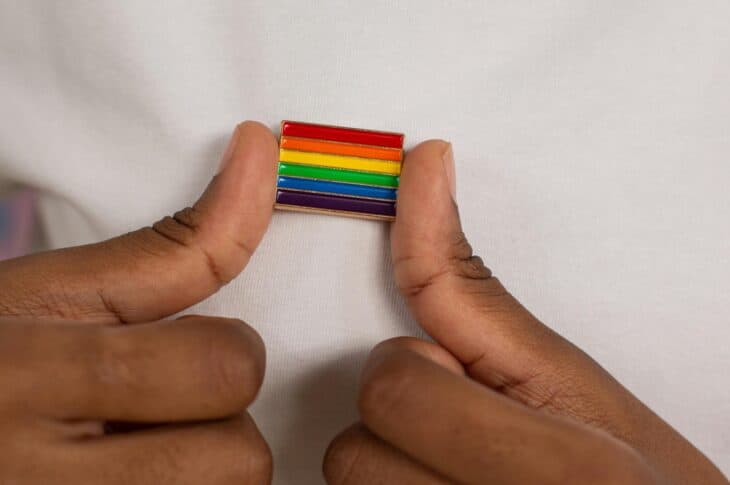 Rainbow pin badge