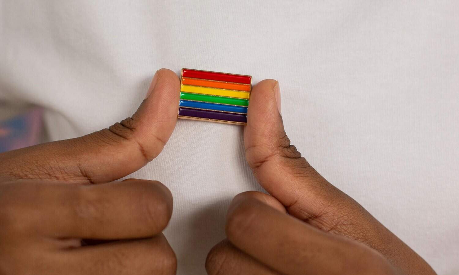 Rainbow pin badge