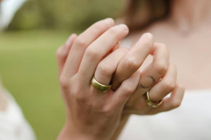 Same sex couple with rings
