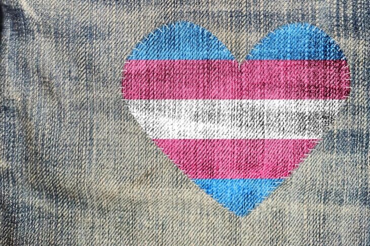 Jeans with trans heart