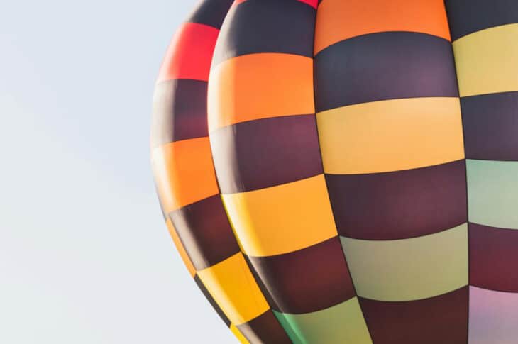 Rainbow hot air balloon