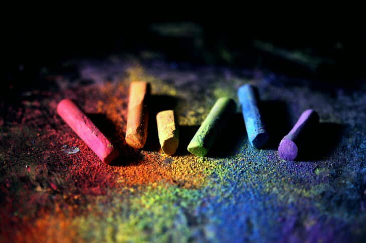 Rainbow chalk
