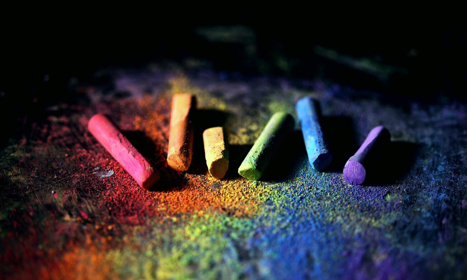Rainbow chalk