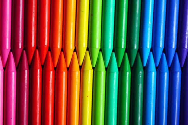 Rainbow crayons