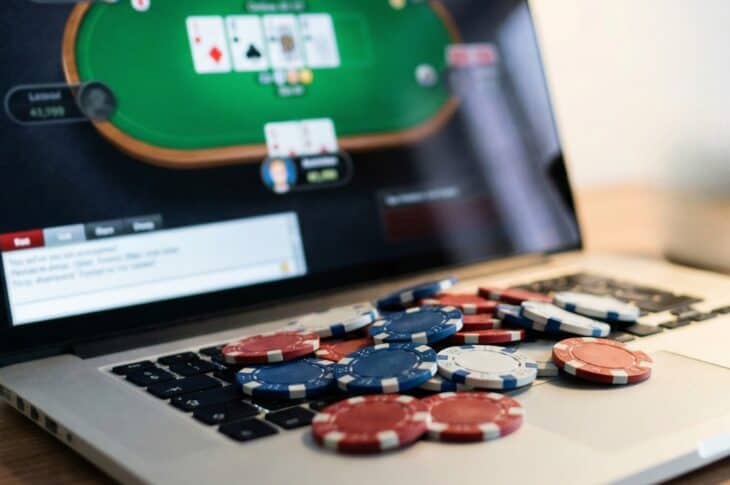 Online casino displayed on laptop